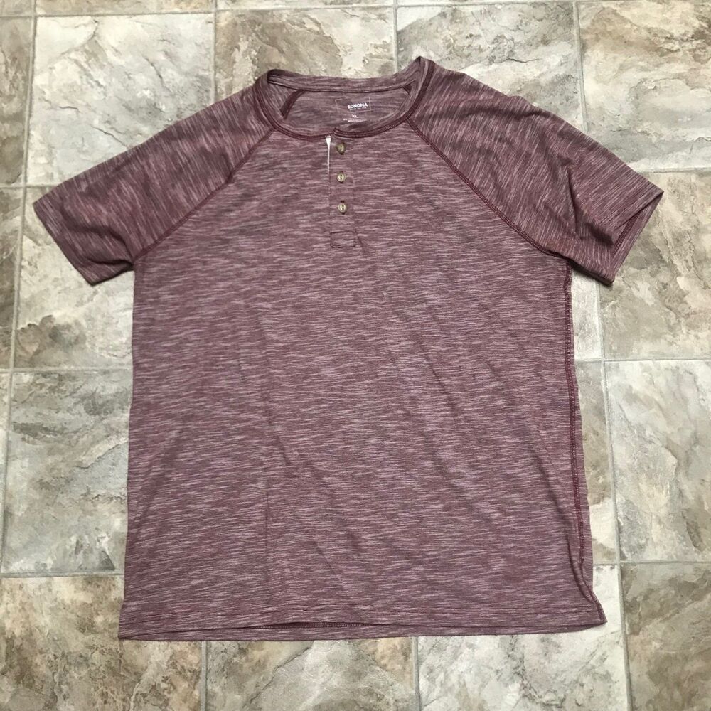 Sonoma maroon striped polo shirt size XL